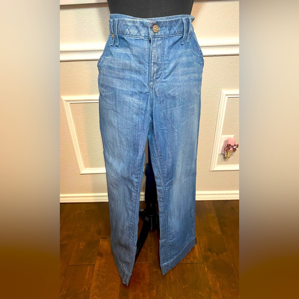 Blue Flare Wide Leg Jeans